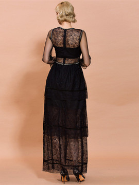 Shop 2021 Black Long Sleeve See Through Illusion Prom Dress Under 75