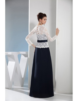 Navy Sweetheart Long Chiffon Mother of the Bride Dress