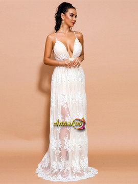 Shop 2021 Sexy Slit White Spaghetti Straps Long Prom Party Dress Under 73
