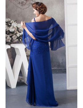 Royal Blue A-line V-neck Asymmetrical Chiffon Mother Of The Bride Dress