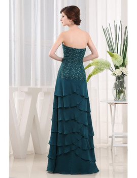 Dark Green Chiffon Mother of the Bride Dress With Sequins