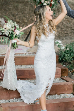 Shop 2021 Full Lace Boho Cut Front Sheath Column Wedding Dress Under 248