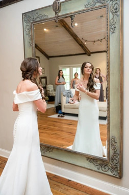 Fit & Flare Off-the-shoulder Satin Mermaid Bridal Wedding Dress