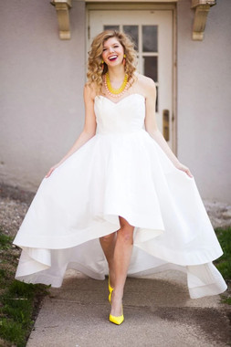 Shop 2021 High Low Satin Sweetheart A Line Wedding Dress Under 148