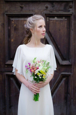 Shop 2021 Square Neck Chiffon A Line Cap Sleeve Beach Wedding Dress Under 168