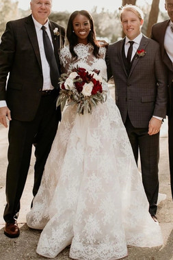 Buy 2021 Long Sleeve Sheer Neck See Through A Line Wedding Dress Under 298