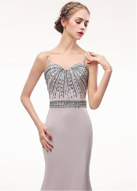 Spaghetti Straps Mermaid Prom Dress With Bowknot