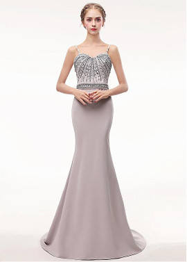 Spaghetti Straps Mermaid Prom Dress With Bowknot