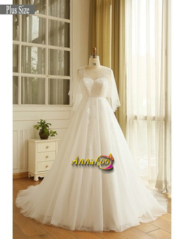 Buy 2021 Plus Size Short Sleeves Boho Appliques Tulle Beach Wedding Dress Under 198