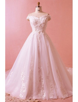 Buy 2021 Unique Lace Beaded Ball gown Plus Size Appliques Wedding Dress Under 265