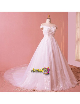  Unique Lace Beaded Ball gown Plus Size Appliques  Wedding Dress