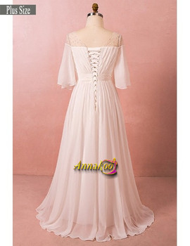 Shop 2021 Plus Size Bohemian Chiffon Short Sleeves Affordable Beach Wedding Dress Under 145