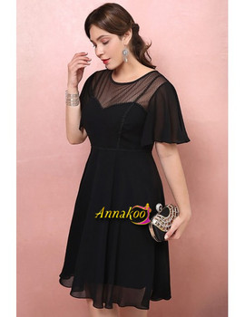 Shop 2021 Vintage Little Black A Line Semi Puffy Sleeves Plus Size Formal Dress Under 115