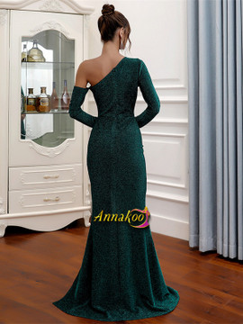 Shop Annakoo Sparkle Green Sheath Column Long Sleeve Keyhole Prom Dress Under 69