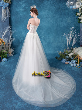 Shop ANNAKOO 2021  Sweetheart A Line Sheer Back Lace Tulle Wedding Dress Under 138