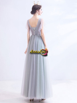 Shop Annakoo 2021 V Neck Tulle Appliques Beading Cap Sleeve A Line Prom Dress Under 128