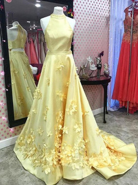 yellow spring formal dresses