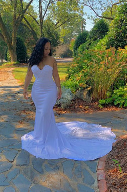 Get 2022 Annakoo White Sweetheart Trumpet Mermaid Spandex Appliques Sweep Train Prom Dress Under 145