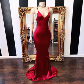 Shop Annakoo 2022 Long Backless Red Spandex Trumpet Mermaid Prom Formal Dress Under 119