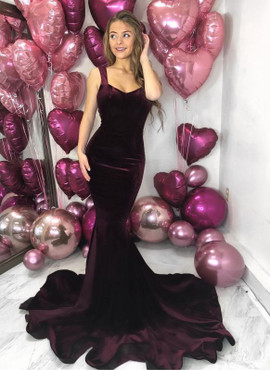 Shop 2022 Cheap Elegant Vevelt Trumpet Mermaid Straps Sweep Train Formal Prom Dress Under 139