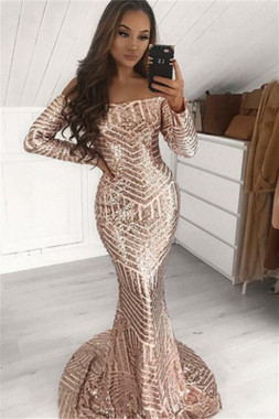 Shop 2022 ANNAKOO Off The Shoulder Gold Sequin Trumpet Mermaid Prom Dress under 149
