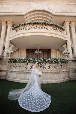 Shop 2022 ANNAKOO Off The Shoulder Mermaid Lace Long Sleeve Wedding Dress under 269