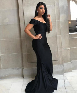 Black Off-the-Shoulder Mermaid Party Prom Dress