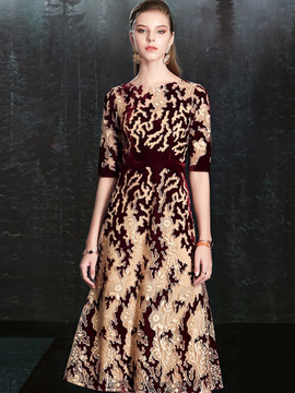 Shop 2022 ANNAKOO  Half Sleeve Velvet A Line Belt Mother Of The Bride Dress Under 327