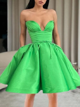 Shop 2022 Annakoo Green A-Line Cocktail Homecoming Dress With Pockets Under 123