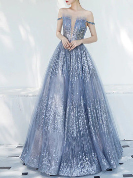 Shop 2022 ANNAKOO Bling Bling Sequin Off The Shoulder A Line Prom Dress Under 188