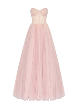 Shop 2022 Pink Sweetheart Pleats Tulle A Line Prom Dress Under 188
