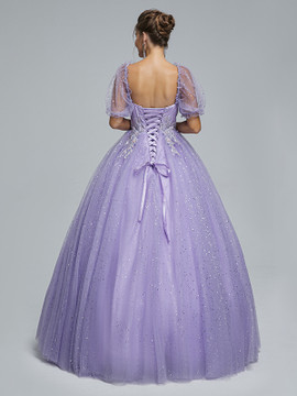 Buy Annakoo 2023 Off The Shoulder Tulle Short Sleeve Prom Dress Under 198