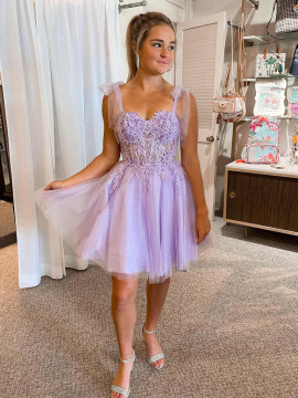Shop 2023 ANNAKOO Sweetheart Neck Purple Lace Short Mini Homecoming Dress Under 145