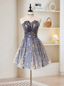 Shop 2024 ANNAKOO Dramatic Gold-Embellished Navy Homecoming Dress Under 135