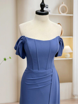 Shop 2024 Annakoo Simple Off Shoulder Satin Mermaid Prom Dress Under 139