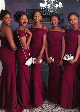 claret red bridesmaid dresses