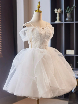 Shop 2024 ANNAKOO Off The Shoulder Sweetheart Tulle White Short Mini Homecoming Dress Under 129