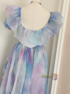 Shop 2024 ANNAKOO Ruffle Color Short Sleeves Organza A Line Homecoming Dress Under 98