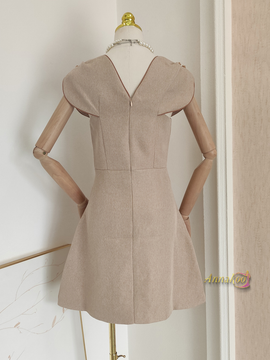 Shop 2024 ANNAKOO Short Sleeves Brown Print A Line Homecoming Dress Under 98