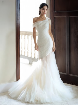 Shop 2024 ANNAKOO Tulle Off The Shoulder Trumpet Mermaid Wedding Dress Under 199