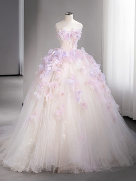 Shop 2024 ANNAKOO Floral Lace Up Tulle Sweethert Ball Gown Prom Dress Under 389