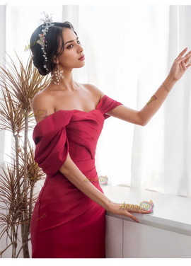 Shop 2024 ANNAKOO Off The Shoulder Ruched Satin Sheath Column Prom Dress Under 149