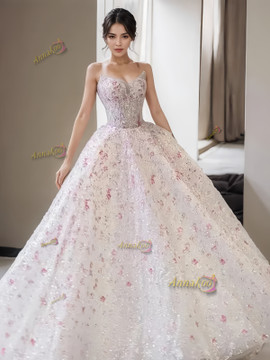 Shop 2024 ANNAKOO Tulle Flowers Pink Sweetheart A Line Prom Dress Under 248