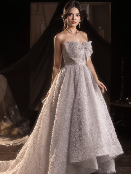 Shop 2024 ANNAKOO Sweetheart Gray High Low A Line Bow Prom Dress Under 159