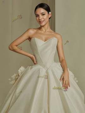 Shop 2024 Annakoo Satin Flower Sweetheart A Line Wedding Dress Under 288