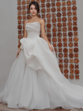 Shop 2024 ANNAKOO  Sweetheart Ruched Organza A Line Wedding Dress Under 189