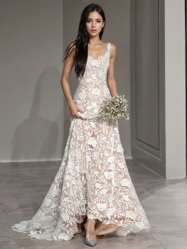 Shop 2024 ANNAKOO Square Lace  A Line Backless Wedding Dress Under 249