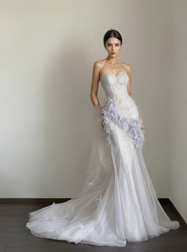 Shop 2025 ANNAKOO Tulle Swetheart Appliques Trumpet Mermaid Wedding Dress Under 198