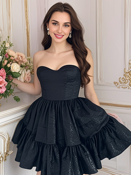 Shop 2025 ANNAKOO Sweetheart A Line Short Mini Black Homecoming Dress Under 149