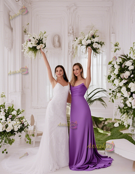 Shop 2025 ANNAKOO Sweetheart Trumpet Mermaid Satin Simple Ruched Prom Dress Under 129